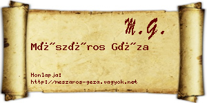 Mészáros Géza névjegykártya