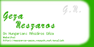 geza meszaros business card
