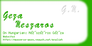 geza meszaros business card